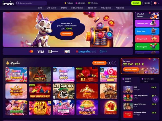 Irwin Casino overview &ndash; registration, login and account security